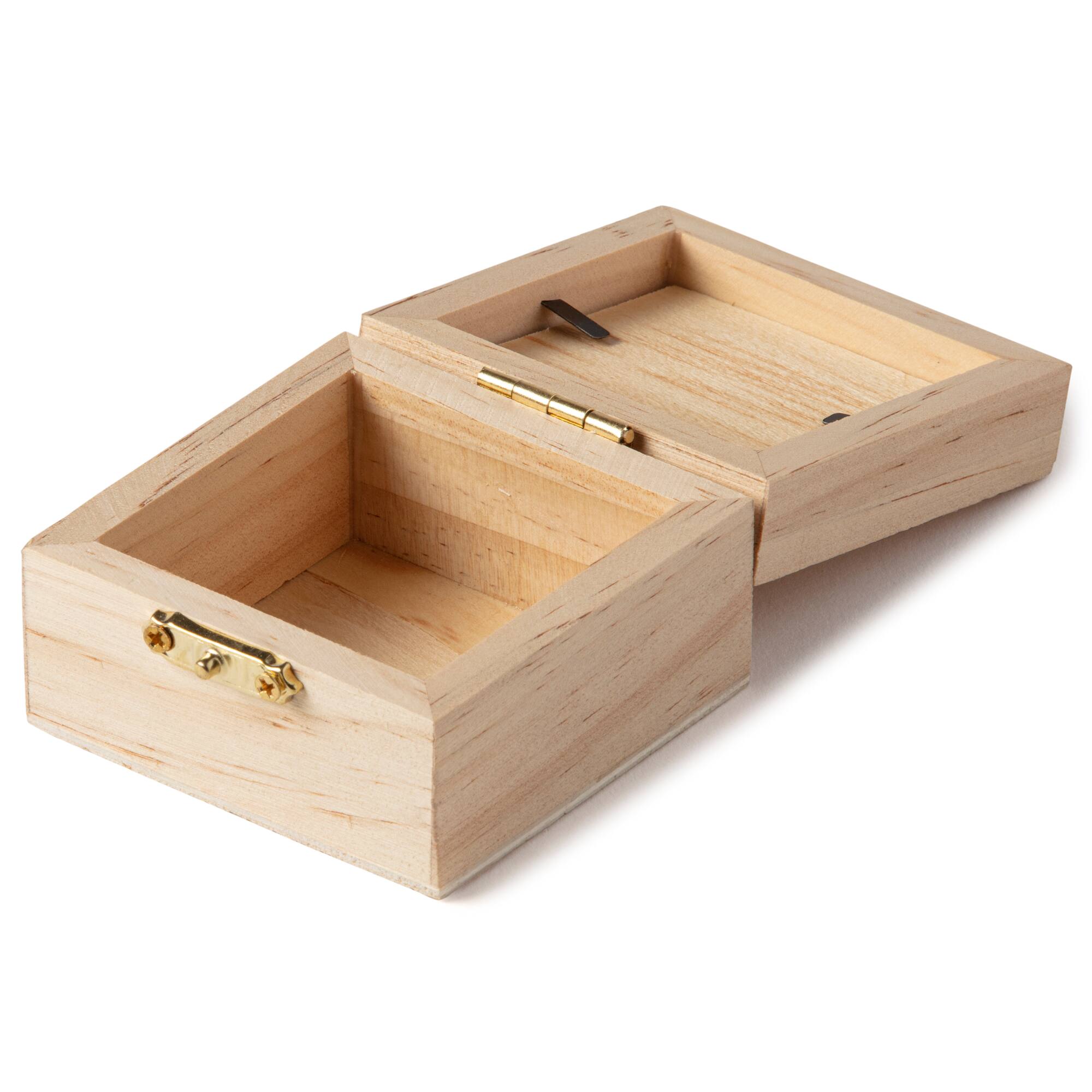 8 Pack: Mini Wood Box with Window Lid by Make Market®
